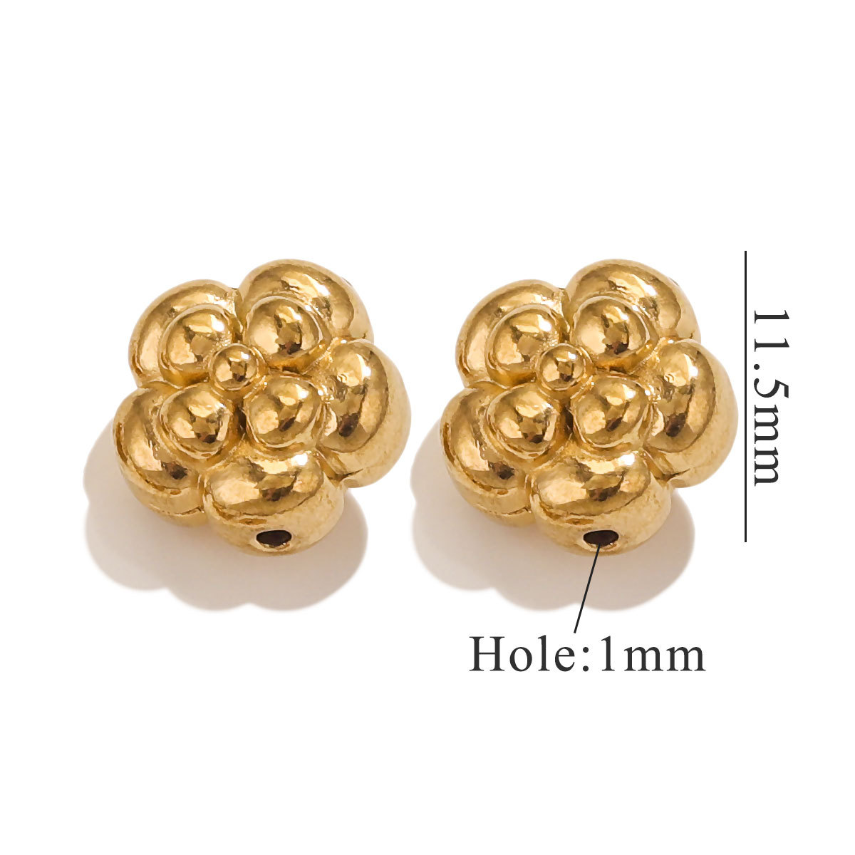 Gold color / 1 Piece Retro Style Flower Shape Stainless Steel  Gold Color Women's Pendant Picture12